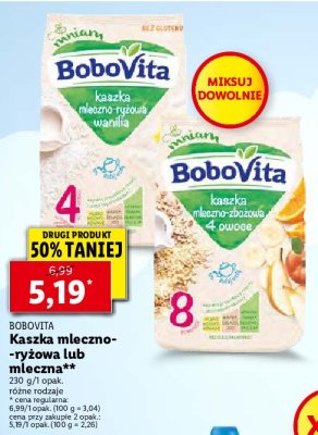 Kaszka mleczno-ryżowa 4 owoce Bobovita promocja