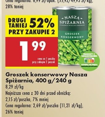 Groszek konserwowy Nasza spiżarnia promocja
