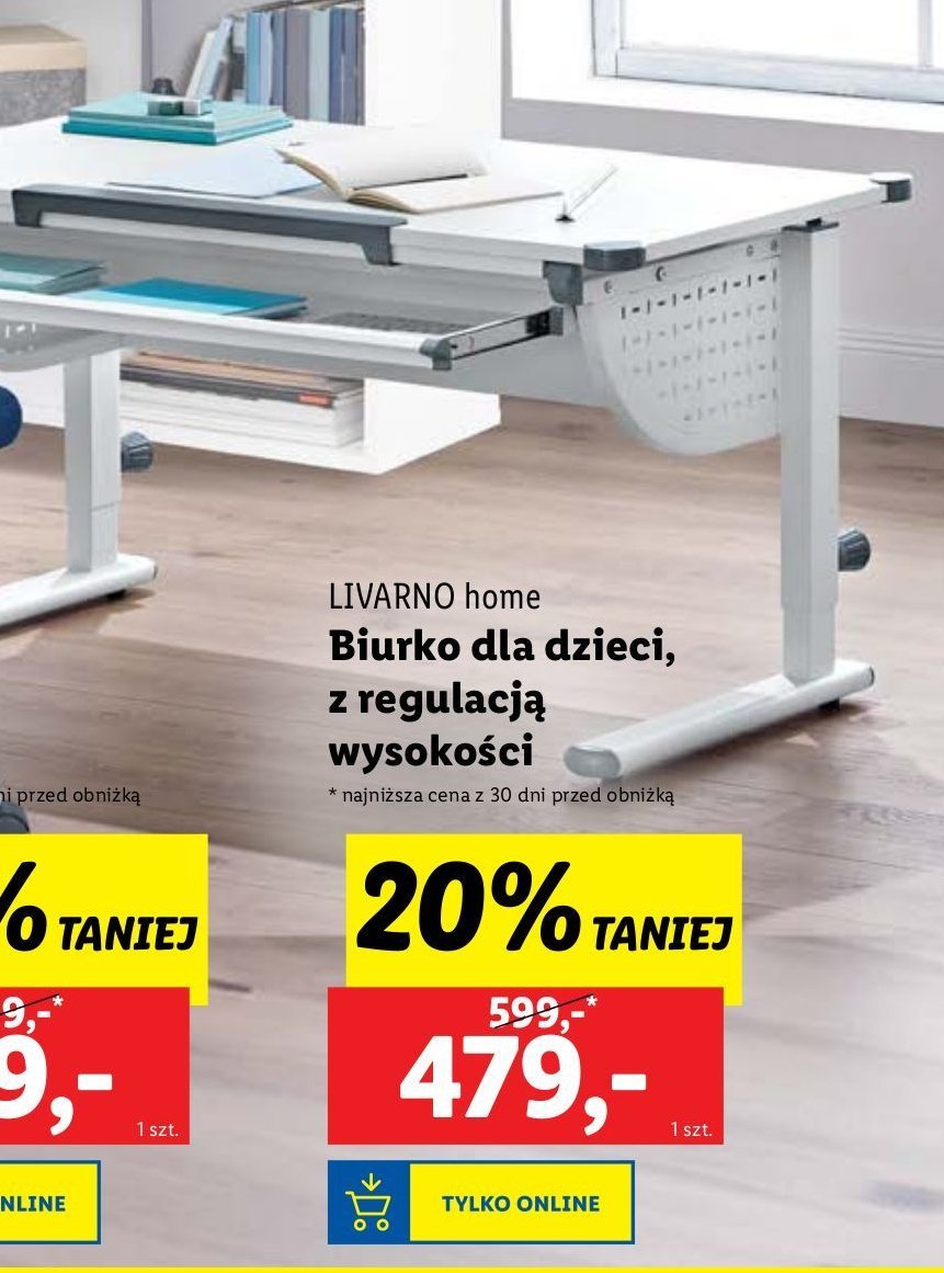 Biurko z regulacją wysokości LIVARNO HOME promocja