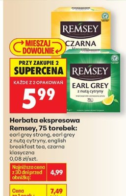 Herbata ekspresowa 75 torebek, różne rodzaje promocja w Biedronka