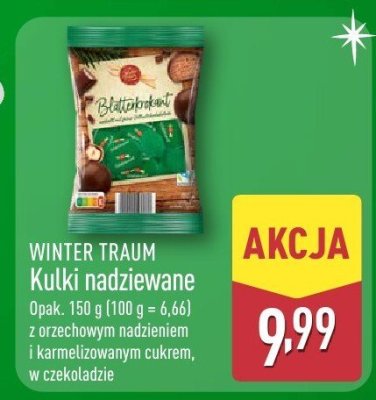 Kulki nadziewane z orzechowym nadzieniem i karmelizowanym cukrem w czekoladzie promocja w Aldi