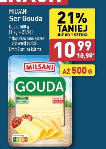 Ser gouda plastry Milsani promocja