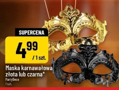 Maska karnawałowa złota lub czarna promocja w POLOmarket