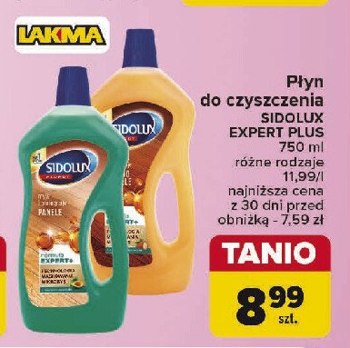 Płyn do mycia paneli i drewna z olejkiem arganowym Sidolux expert promocja w Carrefour