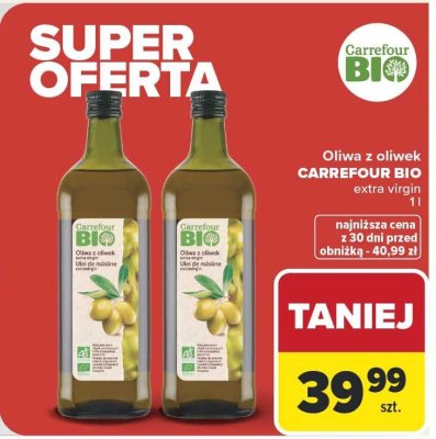 Oliwa z oliwek Carrefour Bio extra virgin promocja w Carrefour Market