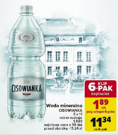 Woda niegazowana Cisowianka promocja w Carrefour