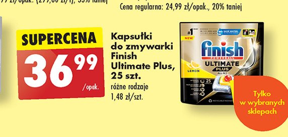 Tabletki do zmywarek lemon Finish ultimate plus promocja
