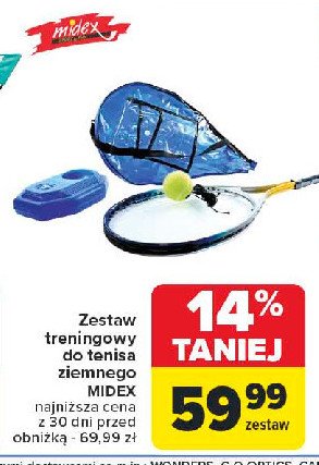 Zestaw do tenisa ziemnego Midex promocja w Carrefour