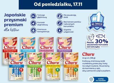 Churu Tuńczyk z krabem przysmaki premium dla kotów promocja w Lidl