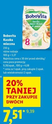 Kaszka mleczna, różne rodzaje promocja w Lidl