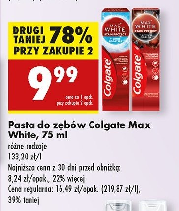 Pasta do zębów white boosters promocja w Biedronka