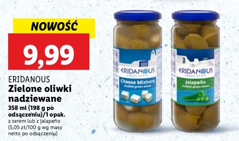 Oliwki zielone z serem Eridanous promocja