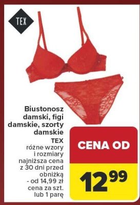 Biustonosz damski, figi damskie, szorty damskie TEX promocja w Carrefour