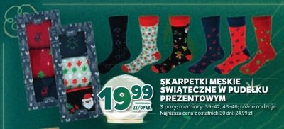 Skarpetki męskie świąteczne w pudełku prezentowym promocja w Stokrotka