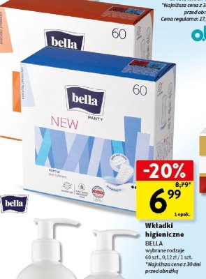 Wkładki higieniczne Panty, wybrane rodzaje promocja w Intermarche