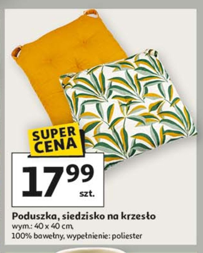Poduszka na siedzisko 40 x 40 cm promocja w Auchan