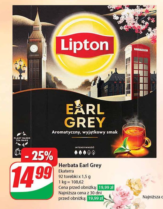 Herbata LIPTON EARL GREY LEMON promocja