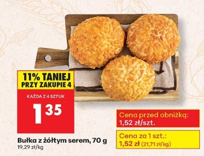 Bułka z żółtym serem, 70 g promocja w Biedronka