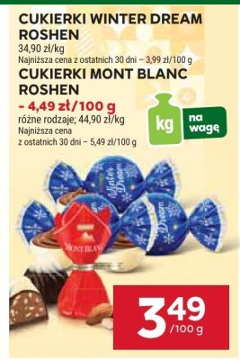 Cukierki Mont Blanc Roshen promocja w Stokrotka