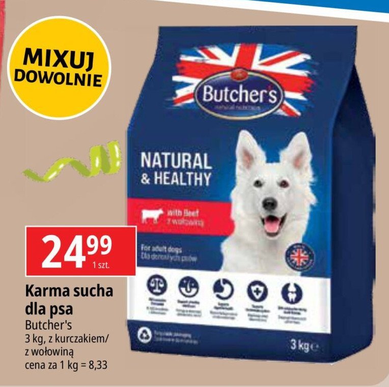 Karma dla psa z kurczakiem Butcher's natural & healthy promocja