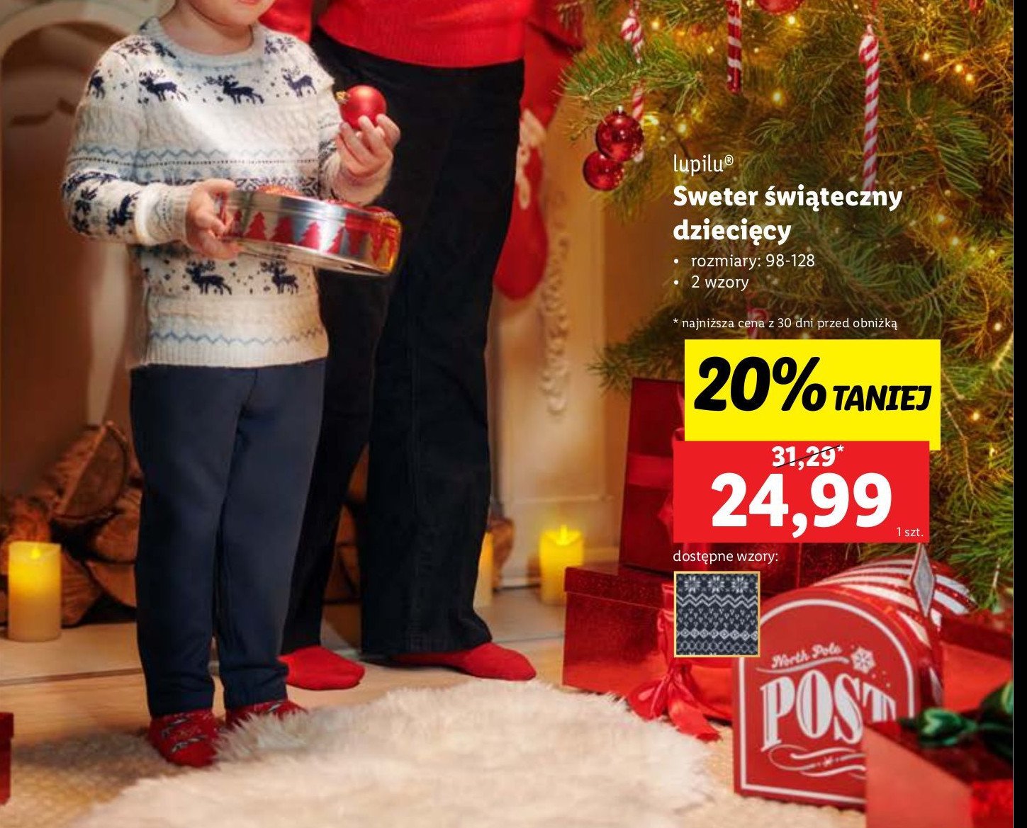 Sweter świąteczny 98-128 Lupilu promocja