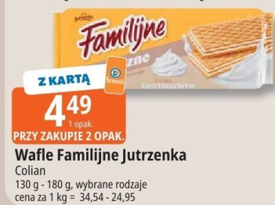 Wafle Familijne Jutrzenka śmietankowy promocja w Leclerc