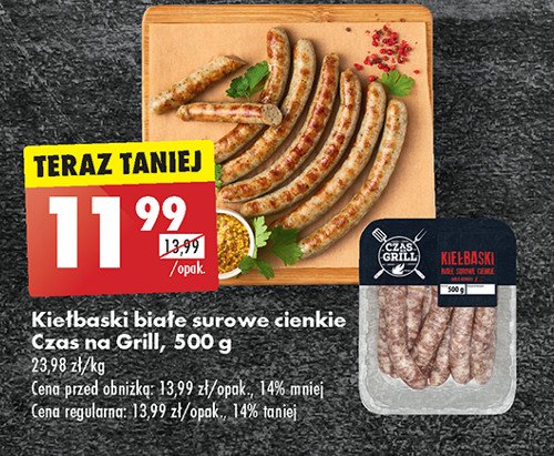 Kiełbaski surowe białe cienkie Czas na grill promocja