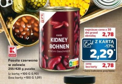 Fasola czerwona w zalewie K-classic promocja