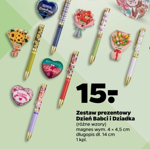 Magnes + długopis dzień dziadka promocja w Netto