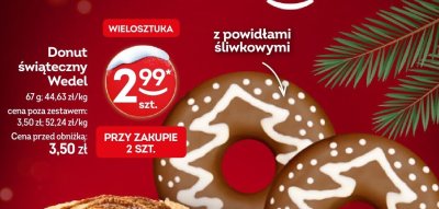 Donut świąteczny Wedel z powidłami śliwkowymi promocja w Żabka