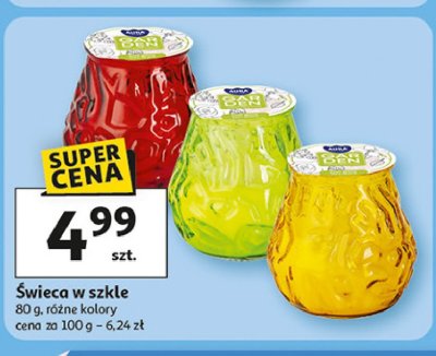 艢wieca w szkle 偶贸艂ta Aura fragrances candles promocja