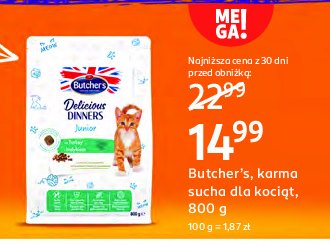 Karma dla kota z indykiem Butcher's delicious dinners promocja