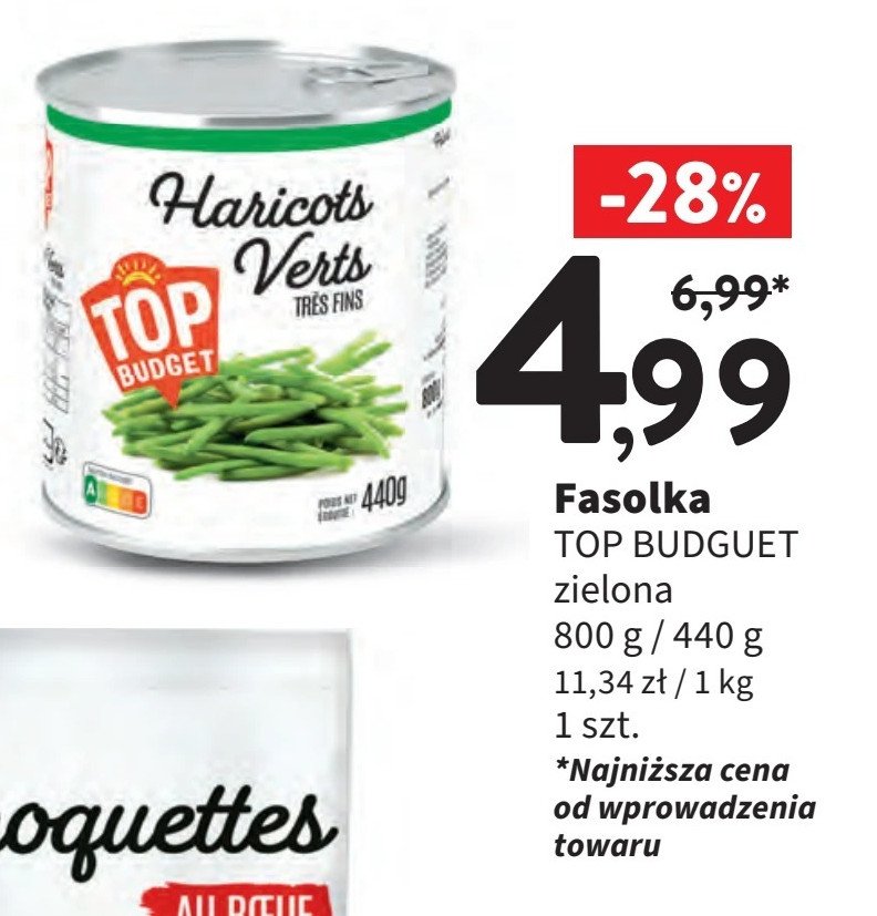 Fasolka zielona Top budget promocja w Intermarche