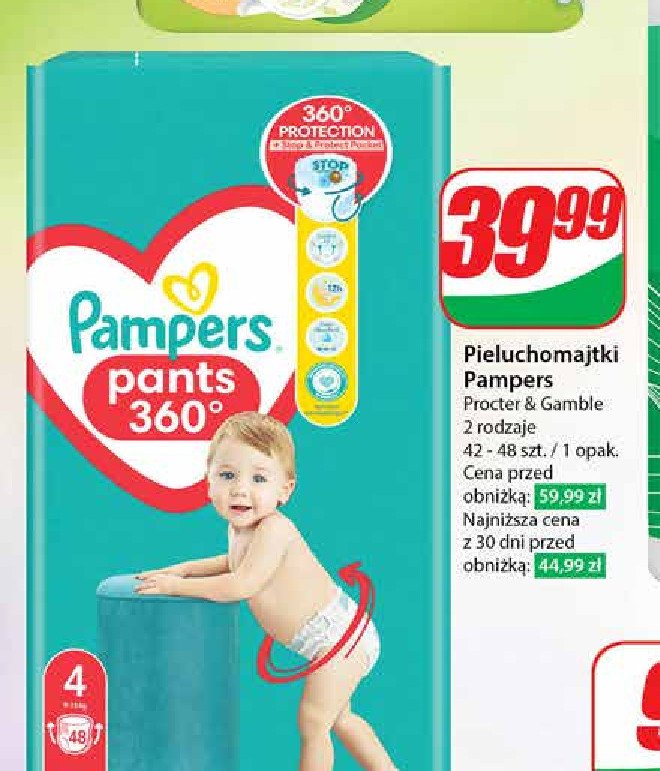 Pieluchomajtki maxi 4 Pampers pants promocja w Dino