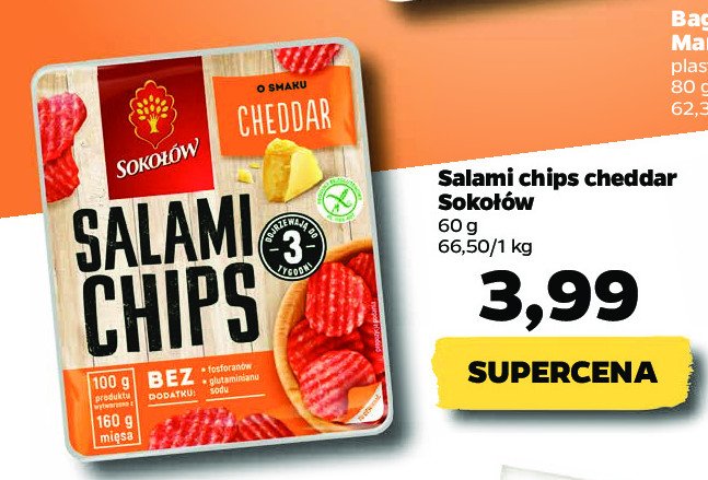 Salami chips o smaku cheddar Sokołów salami chips promocja