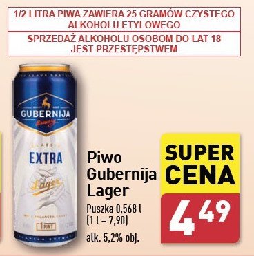 Piwo GUBERNIJA EXTRA LAGER promocja