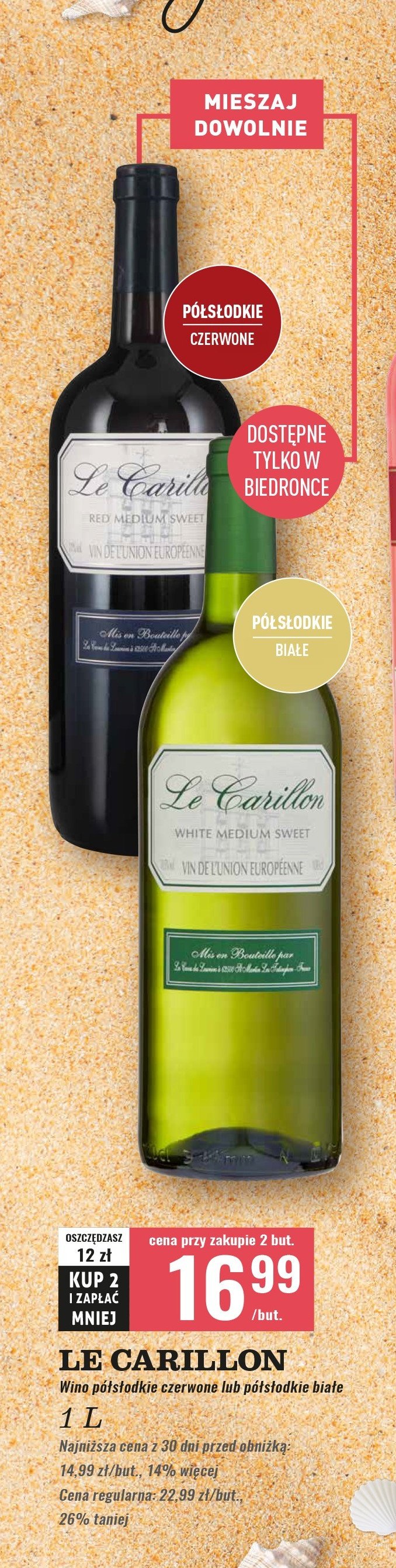 Wino LE CARILLON RED MEDIUM SWEET promocja