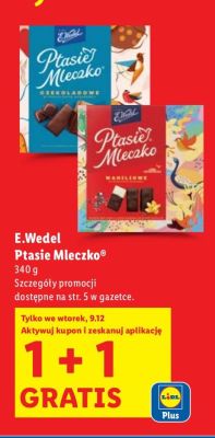 Ptasie Mleczko 1+1 GRATIS E.Wedel promocja w Lidl