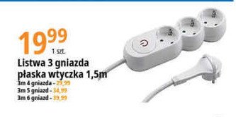 Listwa zasilaj膮ca 3 gniazda 1.5 m promocja