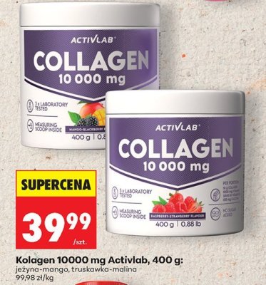 Kolagen 10000 mg Activlab, 400 g: jeżyna-mango, truskawka-malina promocja w Biedronka