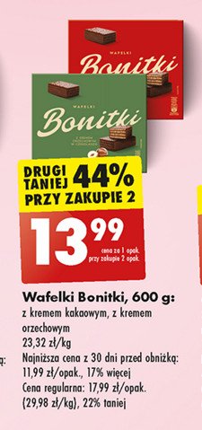 Wafelki z kremem kakaowym Bonitki promocja