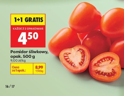Pomidor śliwkowy opak. 500 g promocja w Biedronka