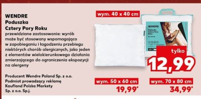 Poduszka Cztery Pory Roku 70x80 cm promocja w Kaufland