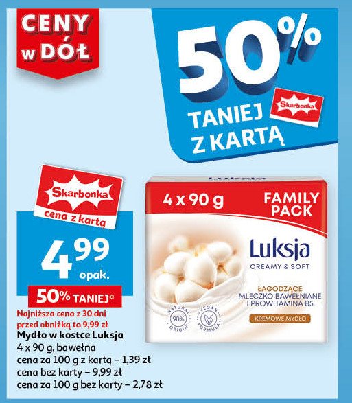 Mydło cotton milk & provitamin b5 Luksja creamy & soft promocja