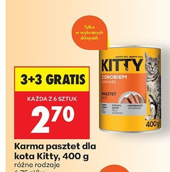 Karma dla kota Kitty pasztet różne rodzaje 400g promocja w Biedronka