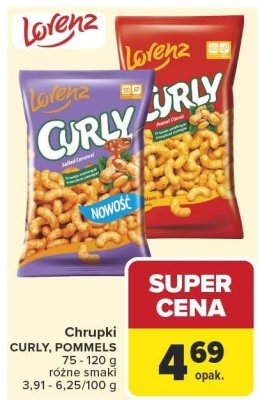 Chrupki CURLY, CURLY KETCHUP różne smaki 75 - 120 g promocja w Carrefour