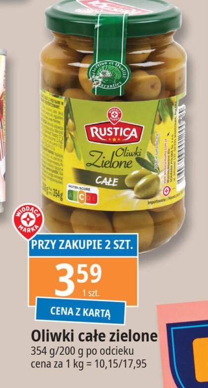 Oliwki zielone całe Wiodąca marka rustica promocja