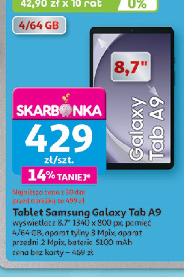Tablet a9 Samsung galaxy promocja w Auchan