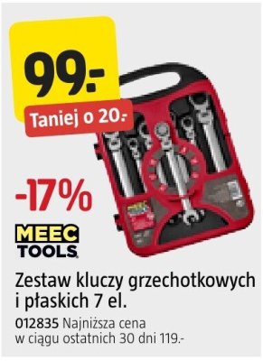 Zestaw kluczy grzechotkowych i płaskich 7 el. MEEC TOOLS promocja w Jula