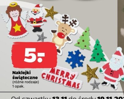 Naklejki świąteczne (różne rodzaje) promocja w Netto